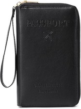 Passport Holder PU Leather Wallet for Men & Women, RFID Blocking Travel Wallet,