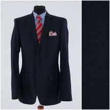 Mens Navy Blue Blazer 38L UK Size ESPRIT Wool Sport Coat Jacket