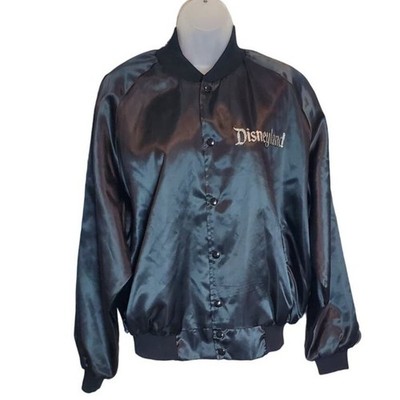 VTG 80's Disney Wear Disneyland Star Tours Black Bomber Jacket SZ L