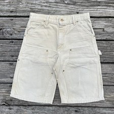 vintage 90 s carhartt wip 19db double knee carpenter shorts in sand size 31