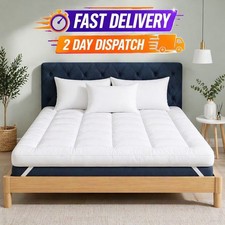 Extra Deep Mattress Topper 10cm Thick Soft Quilted Topper All Bed Sizes UK