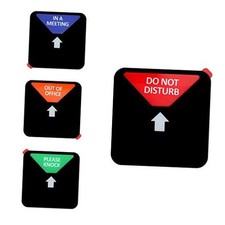 Office Privacy Sign,Do Not Disturb/Please Knock/Out of 5.1 inches-Square Black