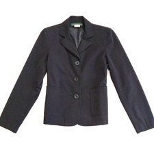 Harve Benard Black Front Pockets Lined Classic Blazer Suit Jacket Size 6 S