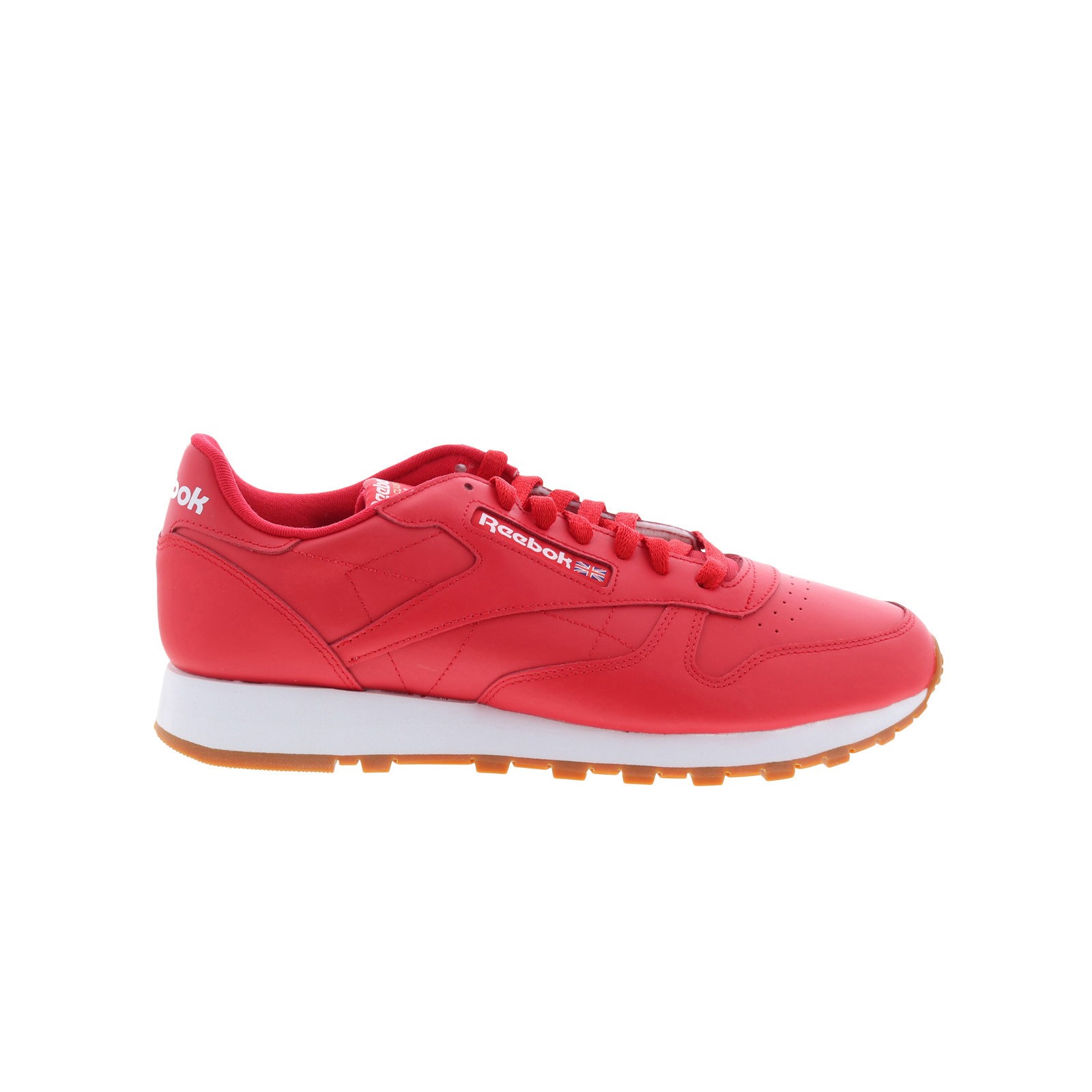 Reebok Classic Leather Mens Red Lace-Up Lifestyle Sneakers