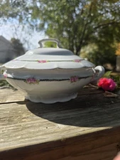 Victoria Austria Vntg Pink Roses Soup Tureen Serving  Fall Cooking Cookingcore