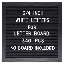 Pre-Cut 3/4 Inch White Letters for Felt Letter Board,340pcs plastic letters