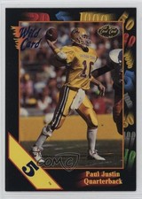 1991 Wild Card Draft 5 Stripe Paul Justin #84 Rookie RC 0dp1. rookie card picture