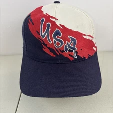 Vintage Atlanta 1996 USA Olympics Logo Athletic Splash Snapback Hat Cap