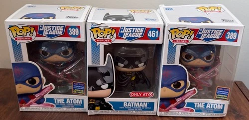 Funko Pop Justice League The Atom & Batman Lot of 3 Dmg Boxes target 2021 New
