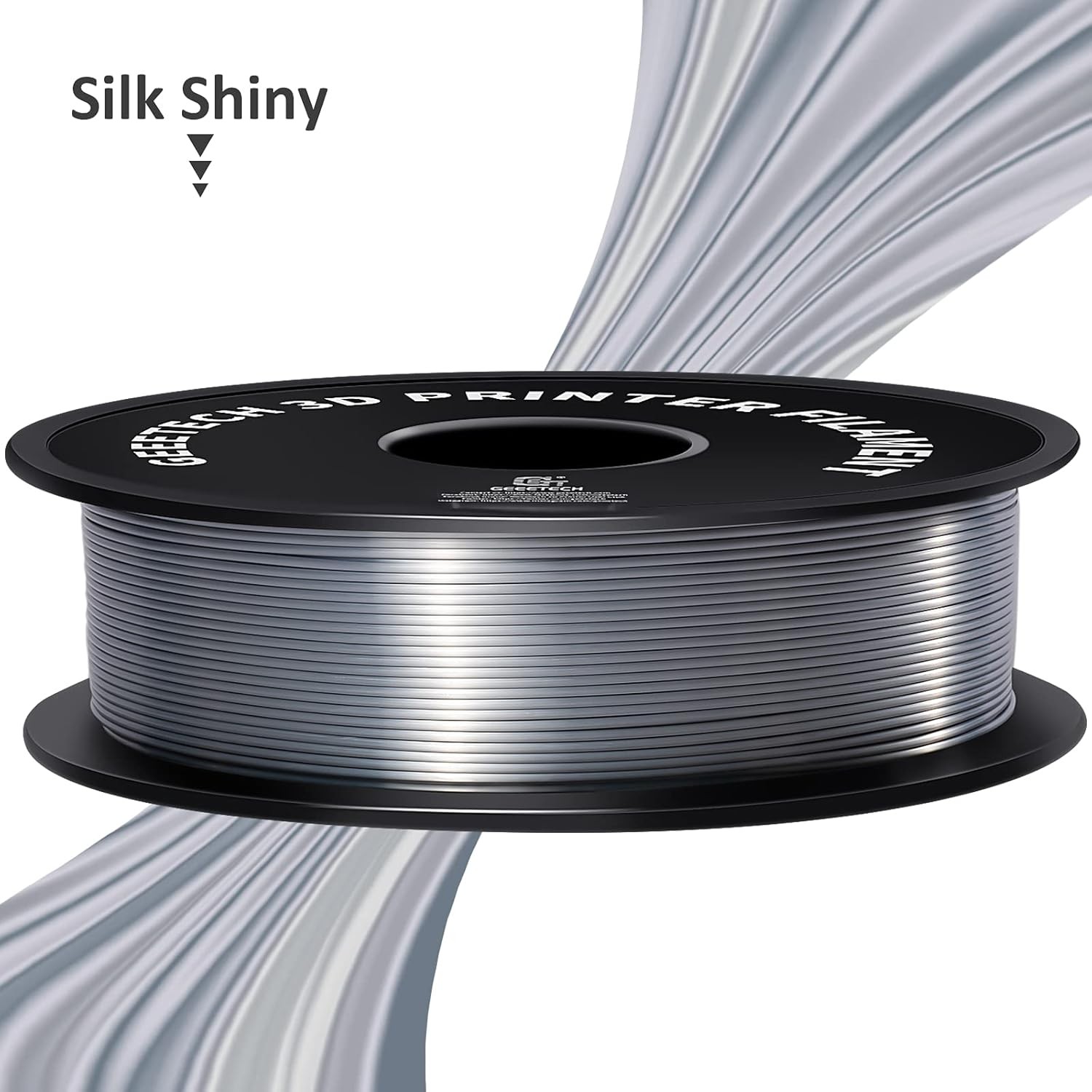 Geeetech PLA Filament 1.75mm Silber 1KG Spool 3D Dr - Bild 2
