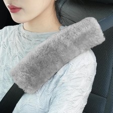 Car Sheepskin Seat Belt Cover Pad, 2-Pack Seatbelt Cushion for a More Comfortabl
