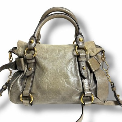 MIU MIU Y2K Vitello Lux Side Ribbon 2Way Mini Bag Archive W25.5×H22×