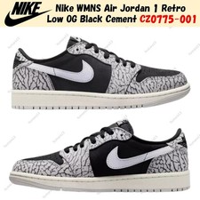 Jordan 1 Retro OG Low Black Cement W for sale | eBay