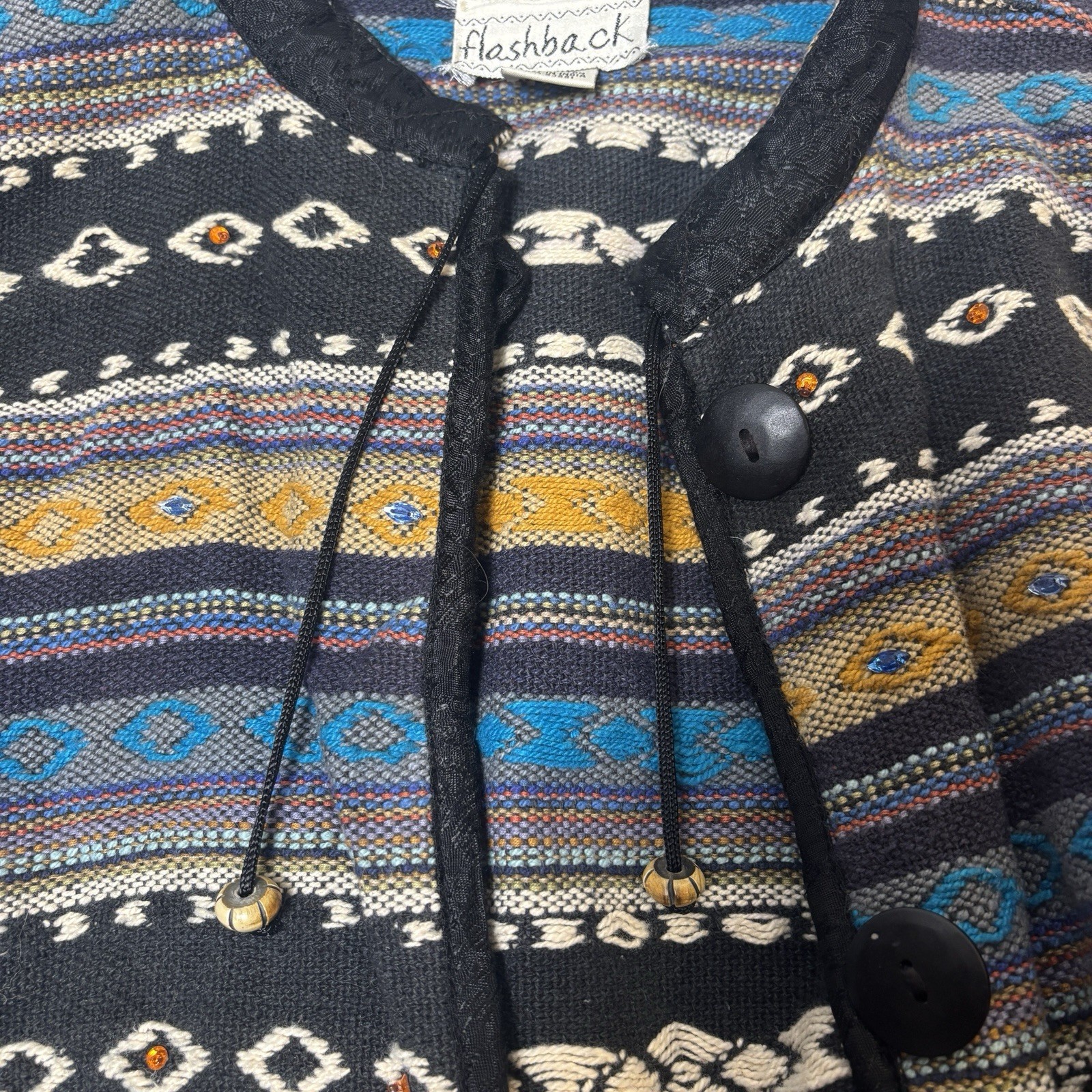 Flashback Jacket Womens Medium Black Southwestern… - image 7