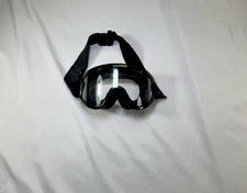 Black Safety Goggles Adjustable Elastic Strap Clear Lens Protective Eyewear