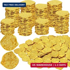 120PCS Pirate Coins 1.38in Plastic Gold Treasure Party Decorations