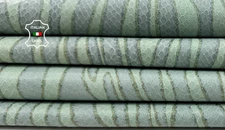 LIGHT AQUAMARINE GREEN ZEBRA PRINT On Thin Goat Leather 2 skin 10sqf 0.6mm C6461