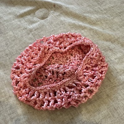 Crochet Hair Net Rayon Knit Snood Cap Cover Shower Caps Sleep Hat  Women Pink
