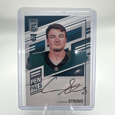 Carson Strong 2022 Elite Pen Pals #PP-CS Black Ink Philadelphia Eagles