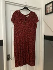 Ladies Billie & Blossom Red Animal Print Dress Size 16 Bnwt