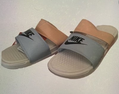 Women's Nike Benassi Duo Ultra White/Black-Hydrogen Blue (819717 109) Sz 11