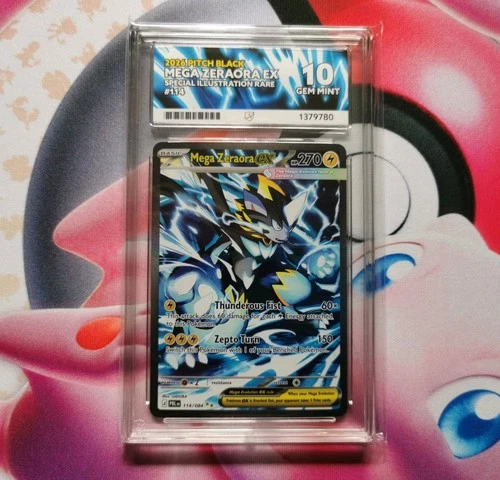 Pokemon TCG Mega Zeraora Ex 214/142 SIR Pitch Black Ace 10 Perfect Subgrades