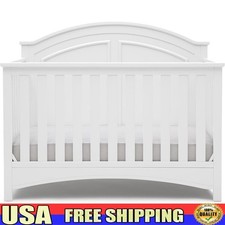 6-in-1 Convertible Crib Adjustable Height Safe Toddler Bed GREENGUARD Certified