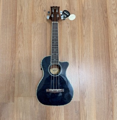 Mitchell MU75BK Concert Ukulele Black Gloss Finish 4 Strings with Bag