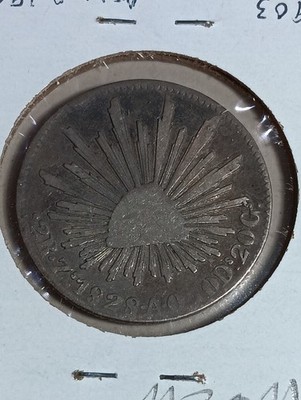 1828 Zs Mexico 2 Reales Silver Zacatecas Mint AO Item M20M14