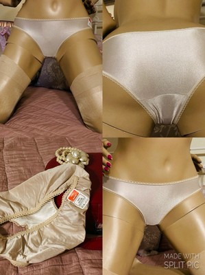 Vintage 60s 70s Ultra Glossy Second Skin 100% Nylon Slips Full Bum Panty