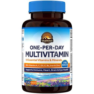 Vitalitown Multivitamin for Women & Men, with Iron, 120 Count (Pack of 1)