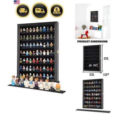 Minifigure Display Case - Building Block Toy Wall Cabinet Showcase for Small ...
