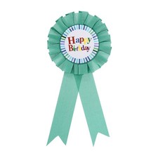 6" x 3" Birthday Ribbon, Award Ribbon Birthday Pin Button, Green