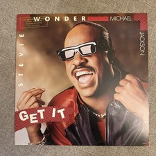 Stevie Wonder Michael Jackson Get It 12” PROMO Vinyl Record 1988 VG++ RARE