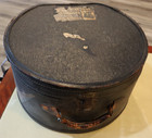 Antique Black Leather Luggage Bag w/ Old University of Kentucky Labels — photo 1