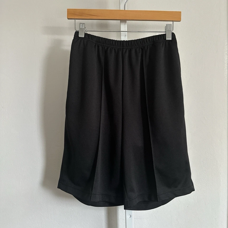Pantalones Cortos De Colección Años 90 Blair Negro Poliéster con Cintura Elástica Talla 8 Foto 3 de 4