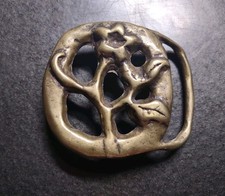 Brass Art Trinity Rose Flower Hippie Boho Cowgirl Western 70 Vintage Belt Buckle