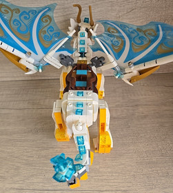 LEGO Elves 41179 Queen Dragon Figure White/Gold w/ Blue Pattern Wings, manual