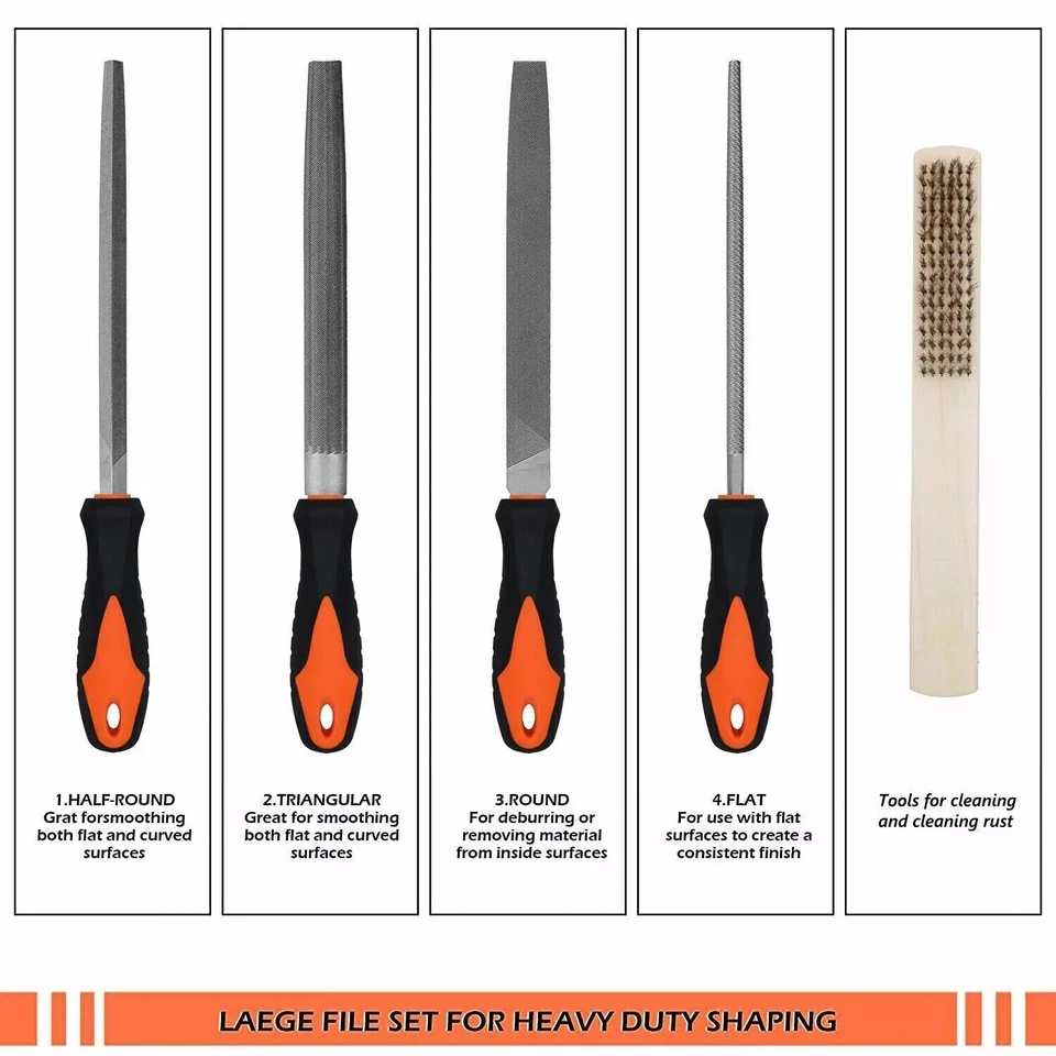 19Pcs File Set, Hand Metal File Drop Forged Alloy Steel File Set with Carry Case - Image 2 of 4