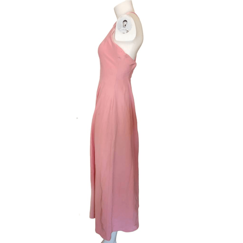 90s prom dress halter top maxi pink mauve sleeveless costume high neck |  eBay