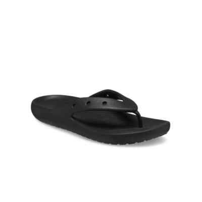 Crocs Classic Flip v2 Thong Sandals Mens 9 Black Beach Summer