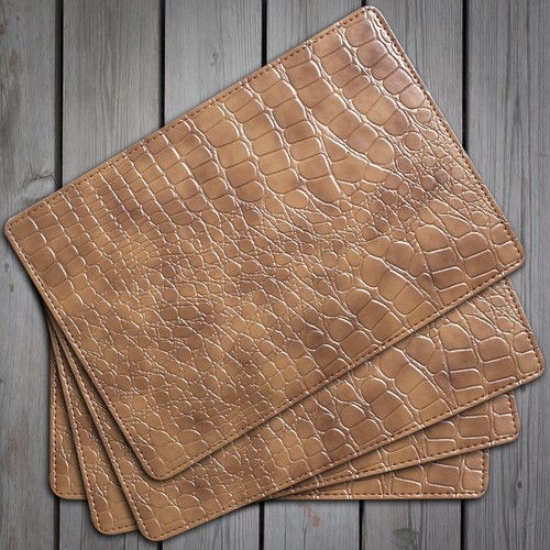 PU Leather Placemat And Coaster Set Of 4 Table Mats Dining Waterproof Tableware - Picture 34 of 69
