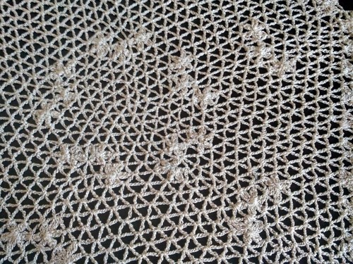 Beige crochet doily Lace tablecloth Handmade table cover 17 inches - Bild 3 von 7