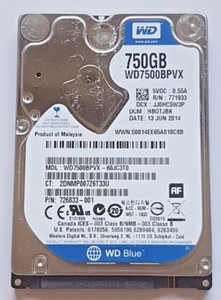 750 GB SATA Western Digital WD7500BPVX-60JC3T0 5400rpm 8MB HDD 2,5" Festplatte