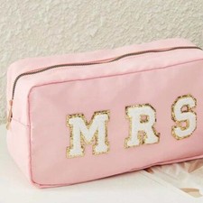 Bride Patch MRS Letter Makeup Bag for Women Bridal Shower Bridesmaid Engageme...