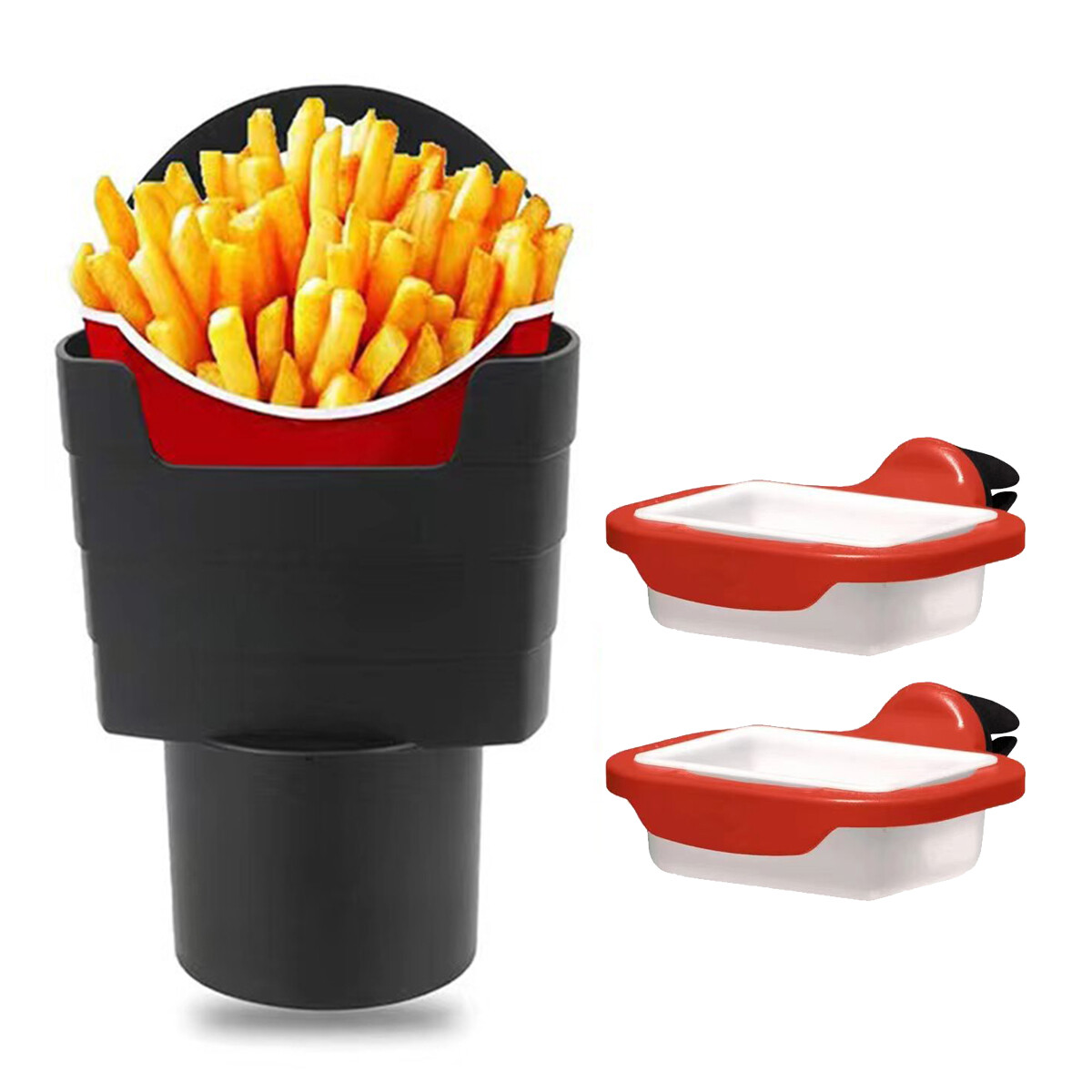 Double McDonalds Dip Holder + French Fries Holder Twin In Car Sauce
