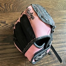 Rawlings Right Hand Throw Youth Fastpitch Softball Black/Pink Glove PL10BPM 10  