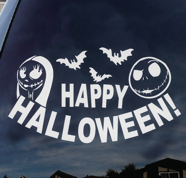 Jack Skellington Nightmare before Christmas Happy Halloween car decal