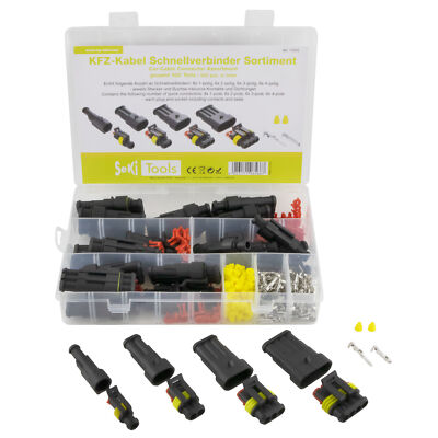 KFZ-Kabel Schnellverbinder Sortiment 300 Teile Steckverbinder wasserdicht Motorr