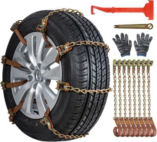 Qoosea Snow Chains Tire Chains for Car Trucks 8 Pieces Universal Thickened